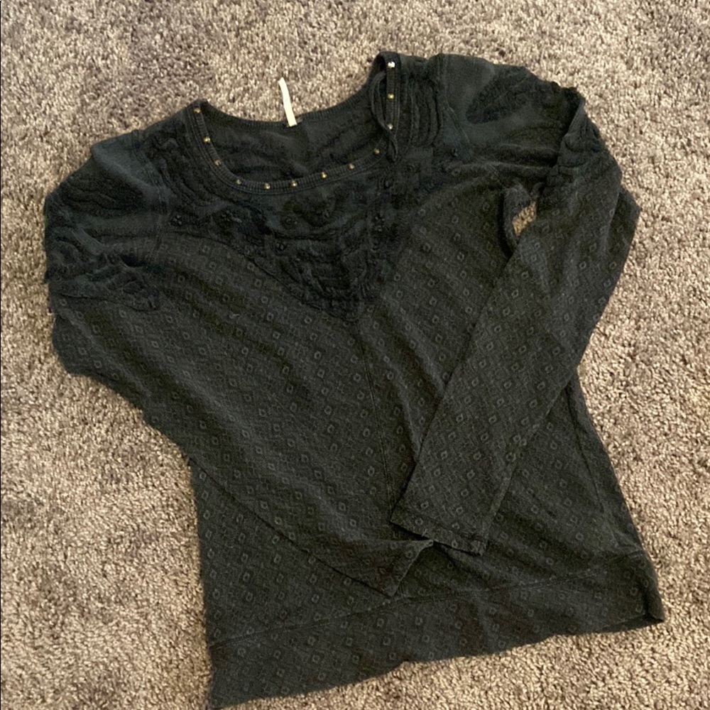 Free People Charcoal Knit Sweater